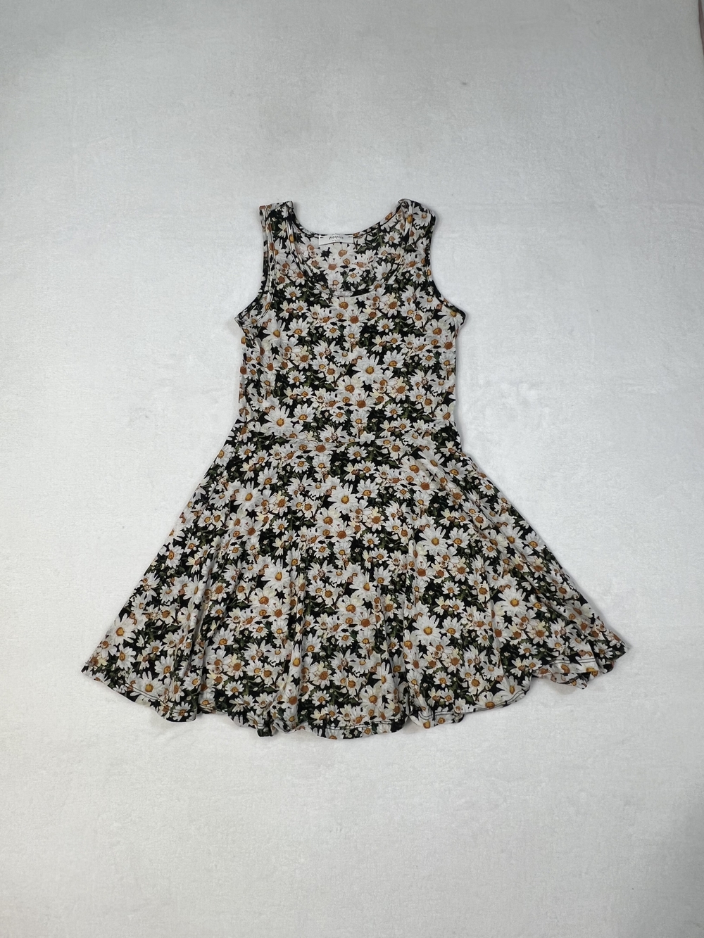 Prospero Black Daisy Print Sleeveless Mini Dress
